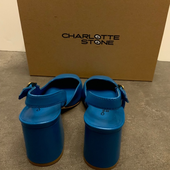 Charlotte Stone Blue Heels in Box - Picture 5 of 10
